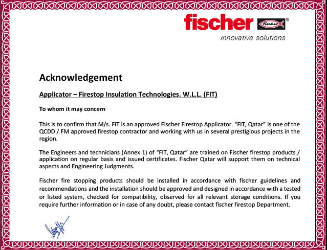 Qatar FIT Applicator  Fischer